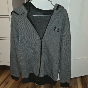 Under Armour Men's Black & Gray Zip-Up Hooded Sweater